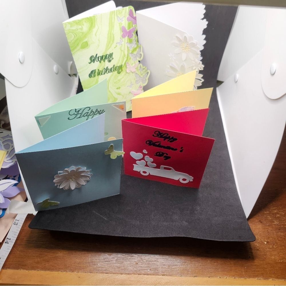 Hand Crafted Colorful All Occasoin Cards Set of 12 - Picture 4 of 13